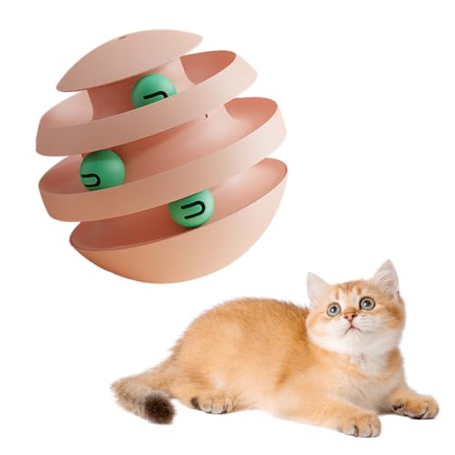 JACKANNA Cat Toys Not Down Tease Cat Ball Pet Cat Supplies Cat Interactive Ball Toys Geeignet für Katzentraining und -Spiel Verringert Langeweile und Angst (Zimtrosa) von JACKANNA