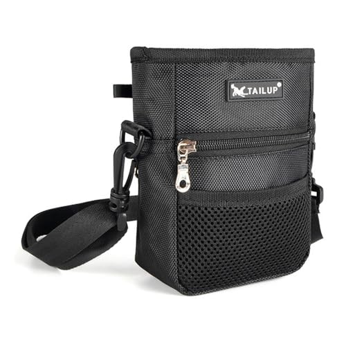 JACKANNA Hundesnackbeutel, geräumige Gürteltasche für Hundefutter, strapazierfähiger Hundesnackbeutel und multifunktionales Hundetrainingsset (schwarz) von JACKANNA