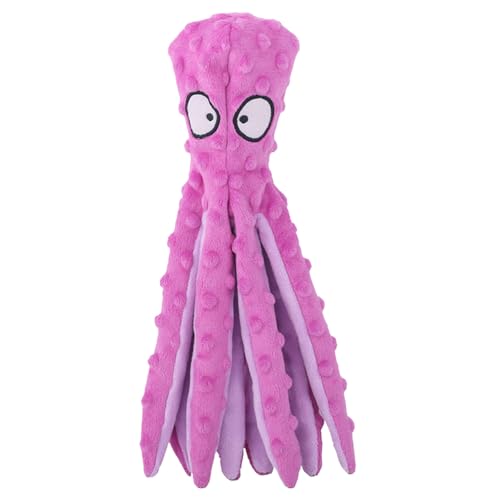 JACKANNA Octopus Hund und Katze Kauspielzeug, Plüsch Nicht-gefüllten Hund Vocal Toy, Octopus dauerhafte interaktive Haustier Spielzeug, geeignet für kleine und mittlere Hunde (Lila) von JACKANNA