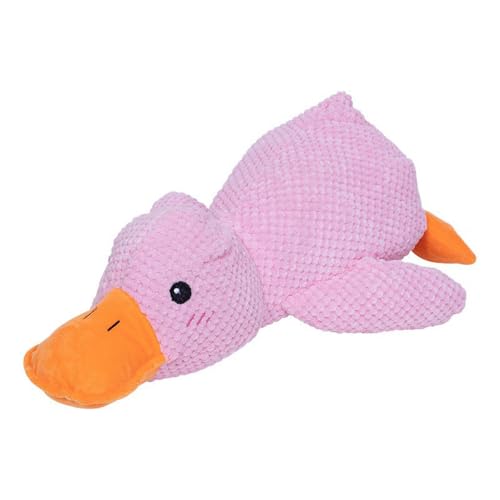 JACKANNA Pet Plush Toys Interactive Duck Toys Hundespielzeug für große, mittlere und kleine Hunde (Begleiterin Ente Rosa) von JACKANNA