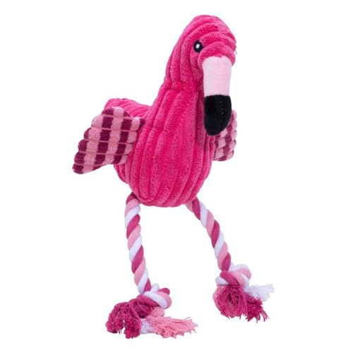 JACKANNA Pet Plush Toys Interactive Duck Toys Hundespielzeug für große, mittlere und kleine Hunde (Flamingo Rot) von JACKANNA