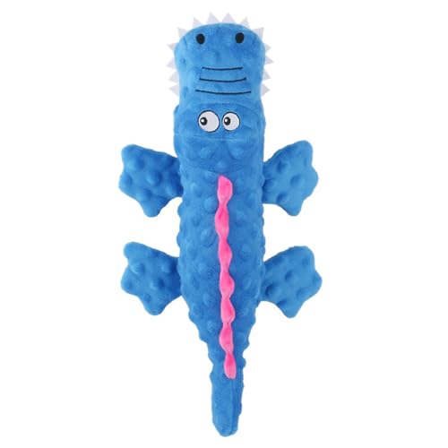 JACKANNA Sounding Crocodile Dog Plush Toy, Squeaky Dog Toy, Tough Crocodile Toy für kleine, mittlere und große Hunde, Durable Ruffled Interactive Plush Puppy Toys (Blau) von JACKANNA