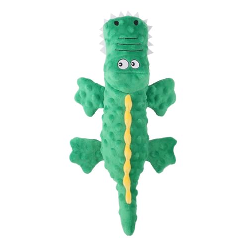 JACKANNA Sounding Crocodile Dog Plush Toy, Squeaky Dog Toy, Tough Crocodile Toy für kleine, mittlere und große Hunde, Durable Ruffled Interactive Plush Puppy Toys (Grün) von JACKANNA