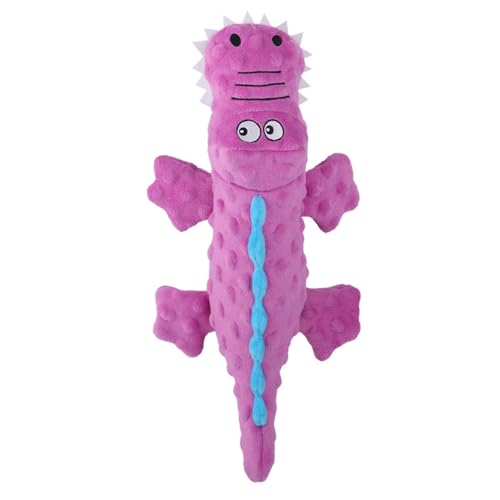 JACKANNA Sounding Crocodile Dog Plush Toy, Squeaky Dog Toy, Tough Crocodile Toy für kleine, mittlere und große Hunde, Durable Ruffled Interactive Plush Puppy Toys (Lila) von JACKANNA