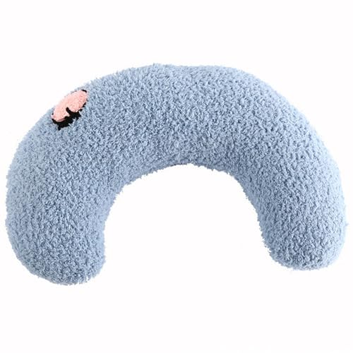 Jackanna 2 stück Pet U-förmige Kissen Katze kleine Kissen, super weich flauschig Haustier Kissen Beruhigungsmittel Spielzeug halb Donut Kissen (Blau) von JACKANNA