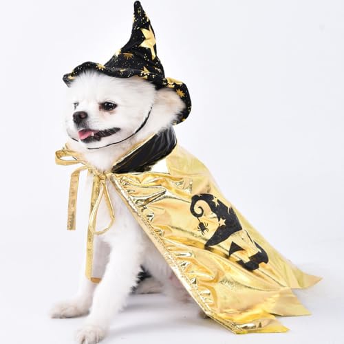 Jackanna Hund Halloween-Kostüm, Haustier Fatal Doll Spooky Transformer Kostüm Hund Spaß Kostüm für kleine, mittlere, große, extra große Hund Haustier Katze (Cape) von JACKANNA