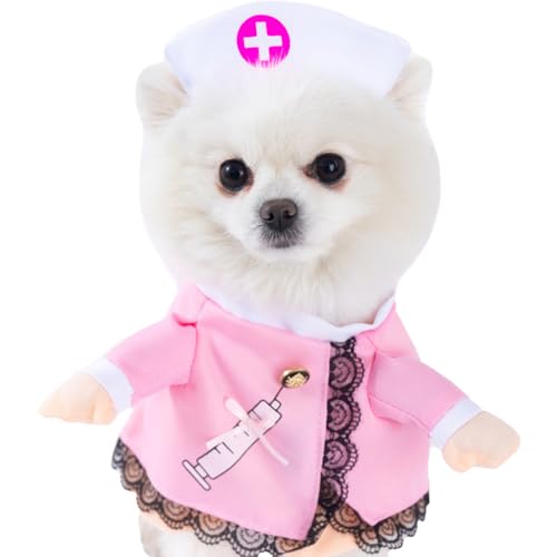 Jackanna Hund Halloween-Kostüm, Haustier Fatal Doll Spooky Transformer Kostüm Hund Spaß Kostüm für kleine, mittlere, große, extra große Hund Haustier Katze (Physiotherapeuten) von JACKANNA