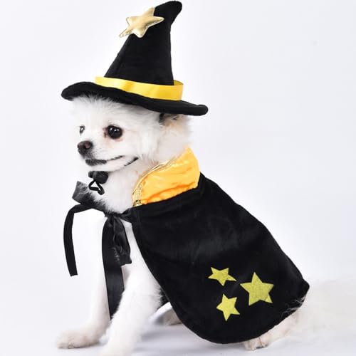 Jackanna Hund Halloween-Kostüm, Haustier Fatal Doll Spooky Transformer Kostüm Hund Spaß Kostüm für kleine, mittlere, große, extra große Hund Haustier Katze (Zauberei) von JACKANNA