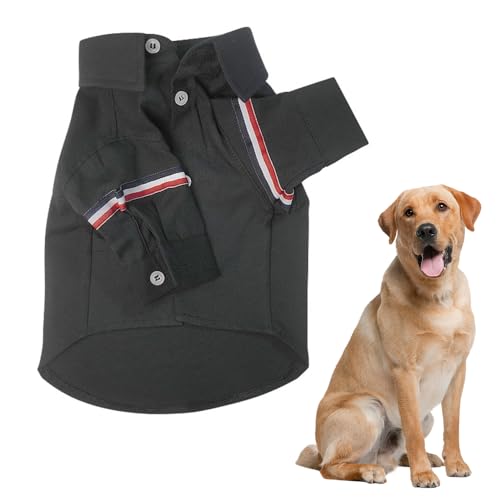 Jackanna Hundeshirt Welpenkleidung, Haustier Hochzeit Party Shirt Kostüm, Haustier Rollenspiel Kostüm, geeignet für Weihnachten Halloween Kostüm (Schwarzes Hemd, L) von JACKANNA