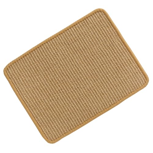 Jackanna Natürliche Sisal Katze Kratzmatte Haustier Boden Matte Schlafmatte Teppich Katze Kratzmatte zurück rutschfeste Matte (Gelb) von JACKANNA