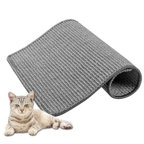 Jackanna Natürliche Sisal Katze Kratzmatte Haustier Boden Matte Schlafmatte Teppich Katze Kratzmatte zurück rutschfeste Matte (Grau) von JACKANNA