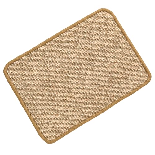 Jackanna Natürliche Sisal Katze Kratzmatte Haustier Boden Matte Schlafmatte Teppich Katze Kratzmatte zurück rutschfeste Matte (Hellgelb) von JACKANNA