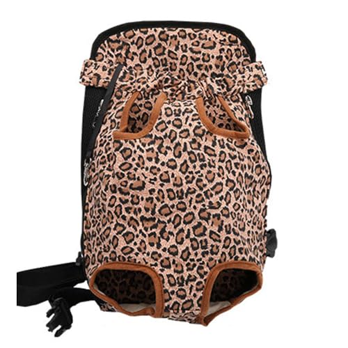 Jackanna Pet Carrier Backpack, Adjustable Pet Dog and Cat Front Forward Carrying Strap, Easily Fits Small and Medium Dogs Suitable for Traveling Camping Out nch (Leopardenmuster) von JACKANNA