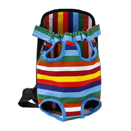 Jackanna Pet Carrier Backpack, Adjustable Pet Dog and Cat Front Forward Carrying Strap, Easily Fits Small and Medium Dogs Suitable for Traveling Camping Out nch (Regenbogen-Streifen) von JACKANNA