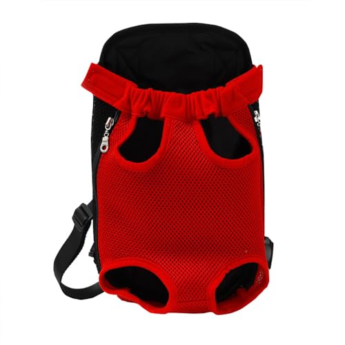 Jackanna Pet Carrier Backpack, Adjustable Pet Dog and Cat Front Forward Carrying Strap, Easily Fits Small and Medium Dogs Suitable for Traveling Camping Out nch (Rot) von JACKANNA