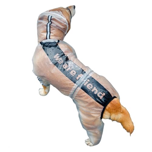 Jackanna Pet Dogs Medium and Large Dogs Universal Four-Legged All-Inclusive Waterproof Leisure Suit Pet Dog Rain Poncho (Mattes Weiß, 3XL) von JACKANNA