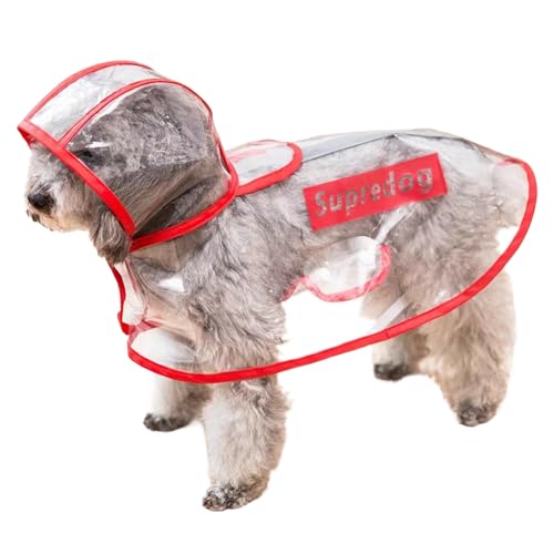 Jackanna Pet Dogs Medium and Large Dogs Universal Four-Legged All-Inclusive Waterproof Leisure Suit Pet Dog Rain Poncho (Roter Reflektorstreifen, 3XL) von JACKANNA