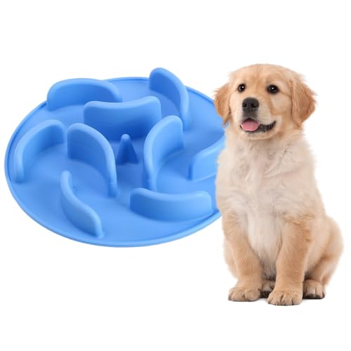 Jackanna Pet Silicone Feeding Bowl, Food Grade Organic Silicone Slow Food Bowl, Pet Licking Mat for Small, Medium and Large Pets Cats and Dogs (Blau) von JACKANNA