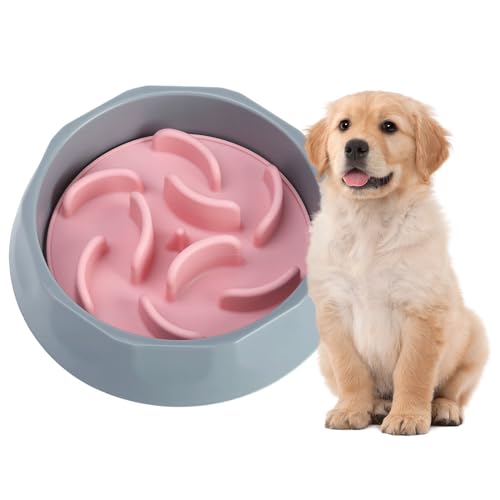 Jackanna Pet Silicone Feeding Bowl, Food Grade Organic Silicone Slow Food Bowl, Pet Licking Mat for Small, Medium and Large Pets Cats and Dogs (Graue und rosa Schale) von JACKANNA