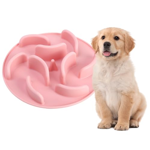 Jackanna Pet Silicone Feeding Bowl, Food Grade Organic Silicone Slow Food Bowl, Pet Licking Mat for Small, Medium and Large Pets Cats and Dogs (rosa) von JACKANNA