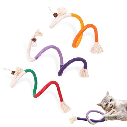 JAONLD 3 Stücke Cat Rope Toys Sisal Cat Scratcher,Katze Kauspielzeug Katzen Zahnpflege Interactive für die Zahnreinigung von Kätzchen,zur Steigerung des Appetits,zur Linderung von ängsten und Stress von JAONLD