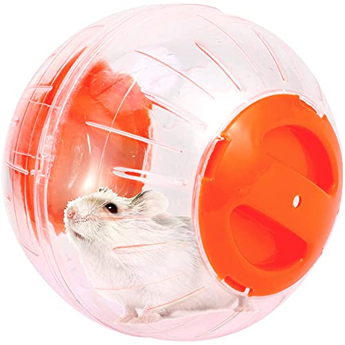 JAWSEU Hamsterball Spielzeug, Hamsterball Übungsball Sportball, Laufkugel Rolle Kugel Übungsball Joggingball für Ratten Rennmäuse Kleintiere Spielzeug Kunststoff, Orange von JAWSEU