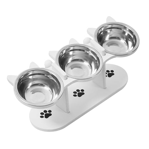 JAYIOLA Erhöhte Katzennäpfe, 3 Geneigte Futternäpfe, Welpentränke, Kätzchen mit Holzständer JAYIOLA Erhöhte Katzennäpfe, 3 Geneigte Futternäpfe, Welpentränke, Kätzchen mit Holzständer von JAYIOLA