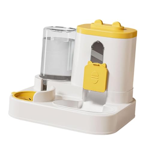 JAYIOLA Futterautomat für Trockenfutter Als Futterspender Und Wasserspender Eine Futter Und Wasserstation mit Spritzschutz Und Großem Volumen für Haustiere, Gelb JAYIOLA Futterautomat für Trockenfutter Als Futterspender Und Wasserspender Eine Futter Und Wasserstation mit Spritzschutz Und Großem Volumen für Haustiere, Gelb von JAYIOLA