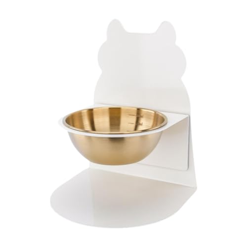 JAYIOLA Futternapf für Katzen mit Halter, Snackbehälter und Tränke, Weißgoldschale JAYIOLA Futternapf für Katzen mit Halter, Snackbehälter und Tränke, Weißgoldschale von JAYIOLA
