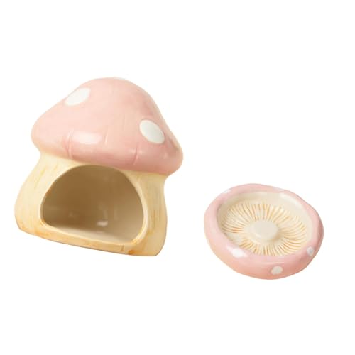 JAYIOLA Kleintierhaus, Versteckhöhle mit Futternapf in Pilzform für Ratten Und Andere Tiere, Rosa JAYIOLA Kleintierhaus, Versteckhöhle mit Futternapf in Pilzform für Ratten Und Andere Tiere, Rosa von JAYIOLA