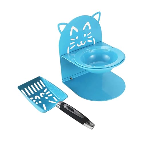 JAYIOLA Kombi Set Aus Katzenfutternapf Und Klumpenschaufel Aus Hochwertigem Edelstahl mit Abnehmbarem Einsatz Und Hängeöse für Einfache Aufbewahrung für Zuha, Blau JAYIOLA Kombi Set Aus Katzenfutternapf Und Klumpenschaufel Aus Hochwertigem Edelstahl mit Abnehmbarem Einsatz Und Hängeöse für Einfache Aufbewahrung für Zuha, Blau von JAYIOLA