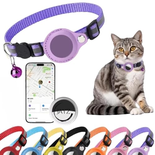 JAYZ® Katzenhalsband, mit Smart-Finder, kompatibel mit iOS/Android, verstellbares Halsband (Violett) von JAYZ