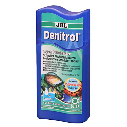 JBL Denitrol 2306100, Aquarium-Starter, Bakterienstarter, Für Süß- und Meerwasser-Aquarien, Neueinrichtung, Waserwechsel, 100 ml von JBL