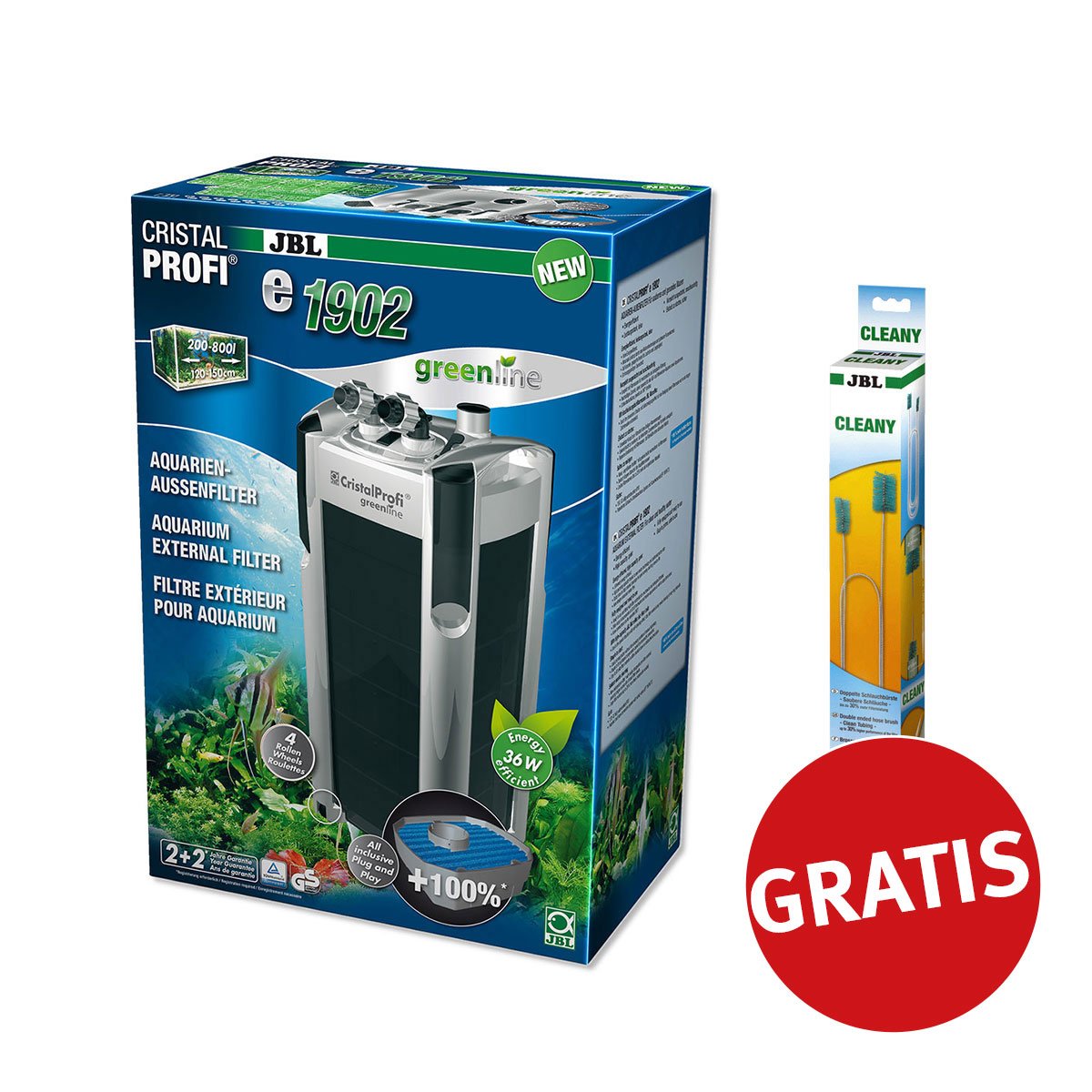 JBL Cristal Profi greenline e1902 + Cleany Schlauchreinigungsbürste gratis von JBL