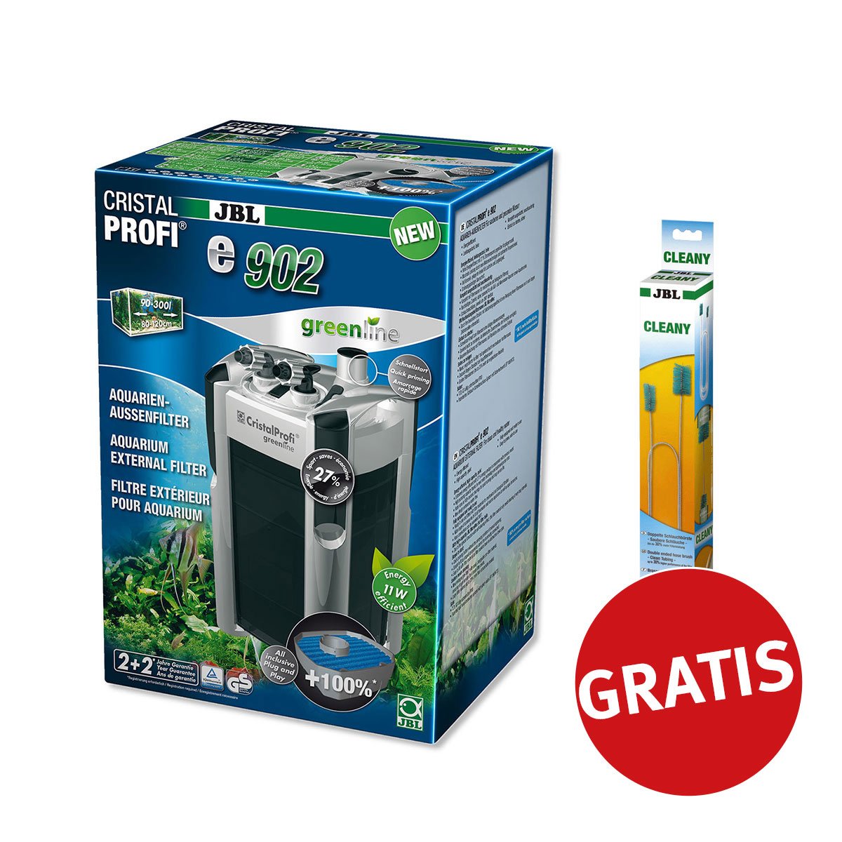 JBL Cristal Profi greenline e902 + Cleany Schlauchreinigungsbürste gratis von JBL