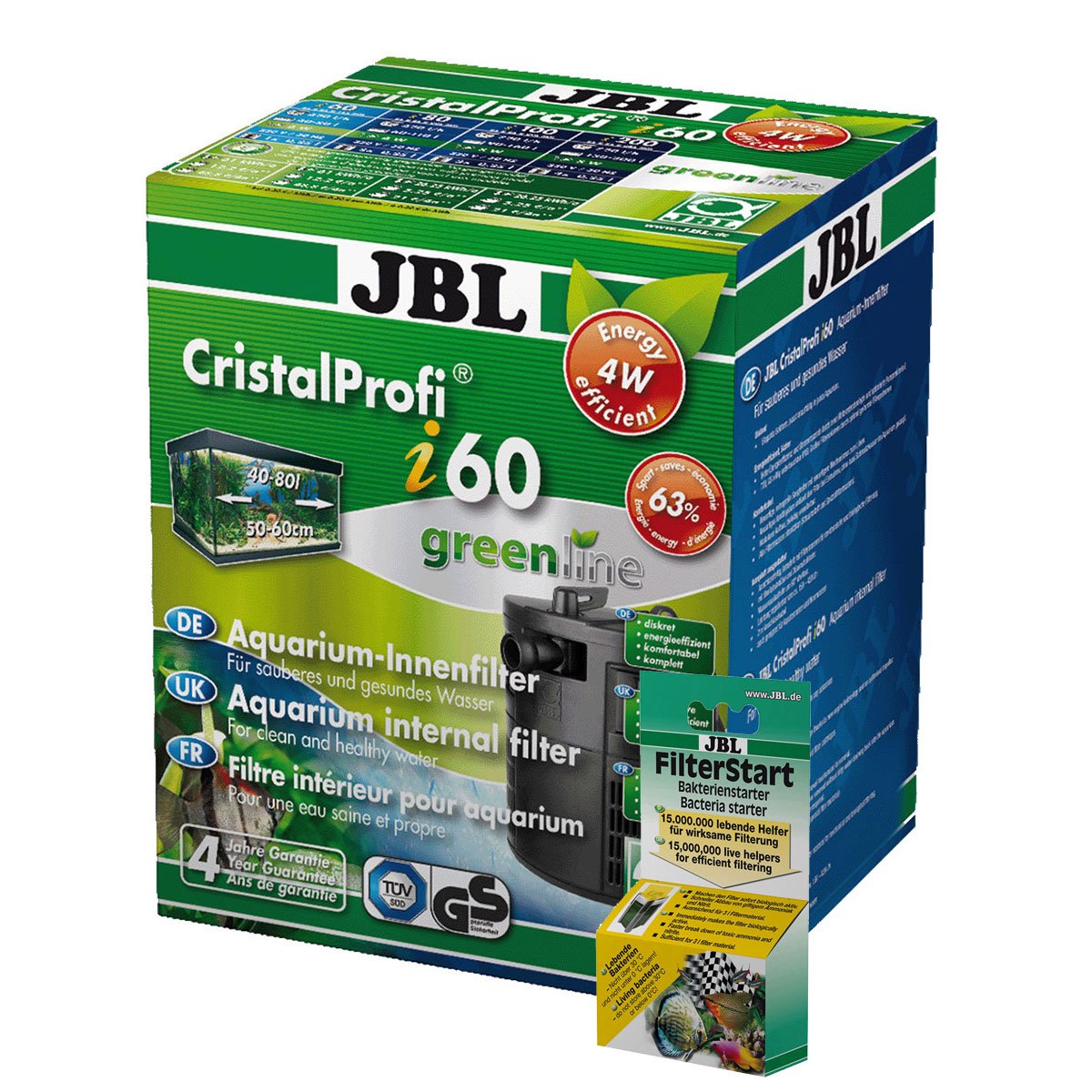 JBL CristalProfi i60 greenline + Filterstart 10ml gratis von JBL