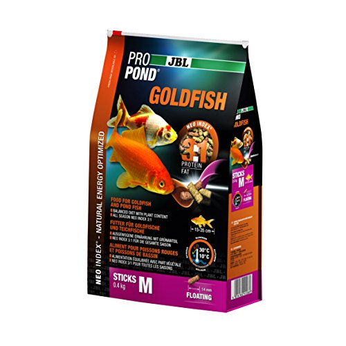 JBL Futter für Gold- und Teichfische, Schwimmende Futtersticks, Spezialfutter, ProPond Goldfish, Größe M, 0,4 kg von JBL