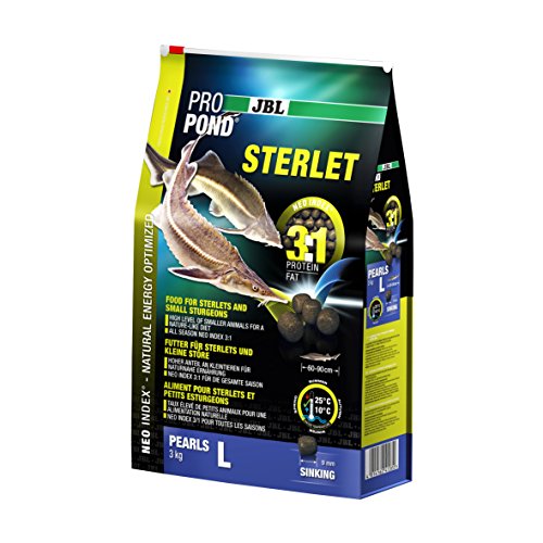 JBL Futter für Sterlets und kleine Störe, Sinkende Futterperlen, Spezialfutter, ProPond Sterlet, Größe L 3,0 kg von JBL