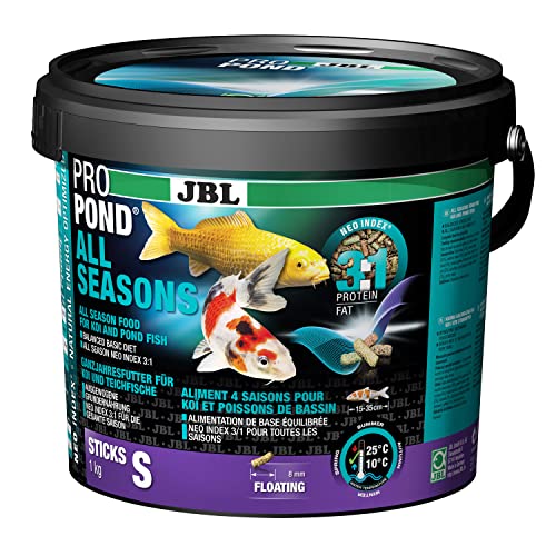 JBL Ganzjahresfutter für Koi, Schwimmende Futtersticks, Saisonfutter, PROPOND ALL SEASONS, Größe S, 1 kg von JBL