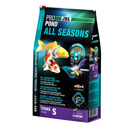 JBL Ganzjahresfutter für Koi, Schwimmende Futtersticks, Saisonfutter, ProPond All Seasons, Größe S, 4,3 kg von JBL