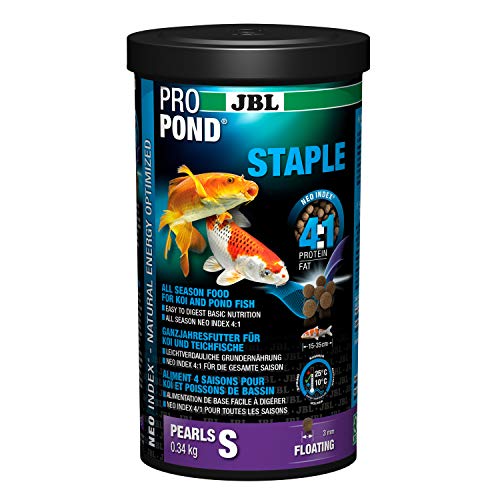 JBL Ganzjahresfutter für Koi und Teichfische, Schwimmende Pellets, PROPOND STAPLE, Größe S, 340 g von JBL