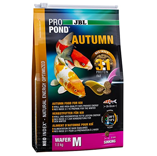 JBL Herbstfutter für Koi, Sinkende Futterwafer, Saisonfutter, ProPond Autumn, Größe M, 1,5 kg von JBL