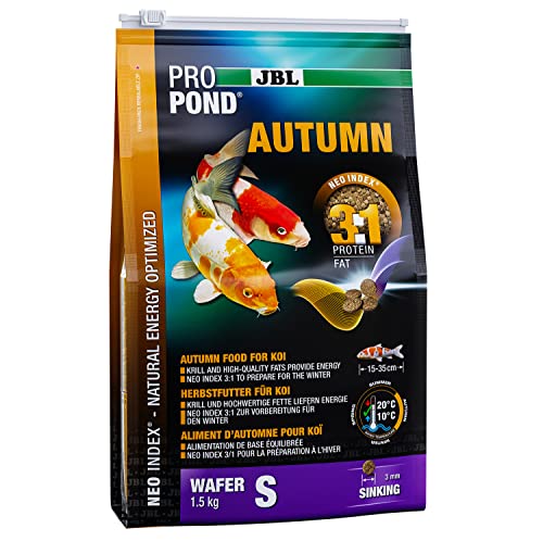 JBL Herbstfutter für Koi, Sinkende Futterwafer, Saisonfutter, ProPond Autumn, Größe S, 1,5 kg von JBL