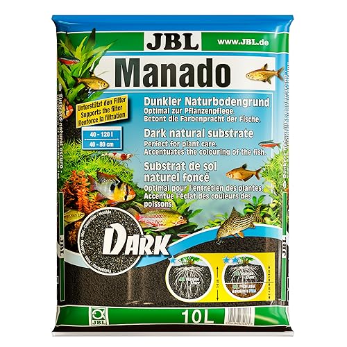 JBL Manado Dark 6703700, Naturbodengrund, 10 l, Dunkelbraun von JBL