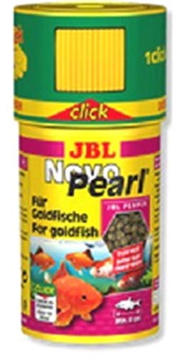 JBL NovoPearl 30303 Alleinfutter für Goldfische, Granulat Klickdosierer 100 ml von JBL