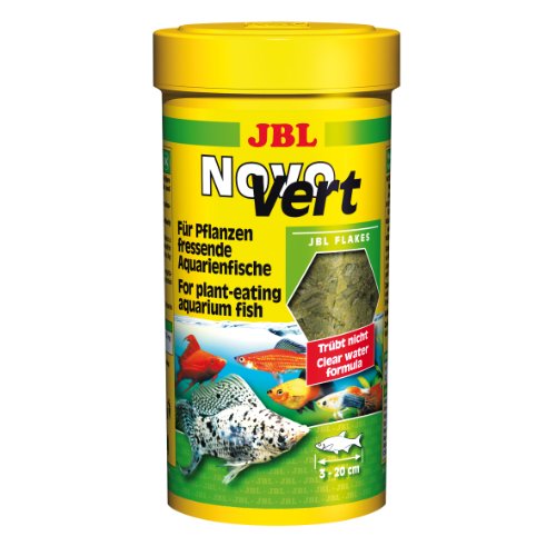 JBL NovoVert 30190 Alleinfutter für pflanzenfressende Aquarienfische, Flocken 100 ml von JBL