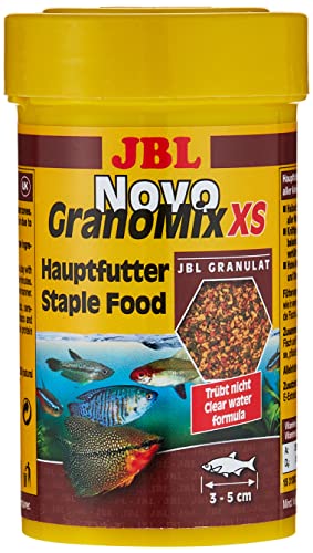 JBL Hauptfutter für sehr kleine Aquarienfische, Granulat, NovoGranoMix, Größe XS, 100 ml von JBL