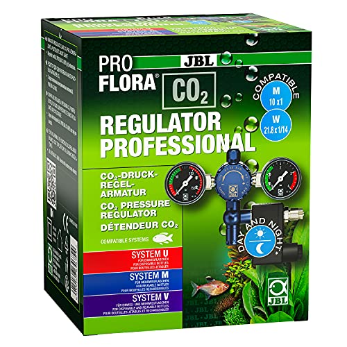 JBL PROFLORA CO2 REGULATOR PROFESSIONAL, Druckregelarmatur für CO2-Düngeanlagen, Mit 2 Manometern, Magnetventil zur Nachtabschaltung von JBL