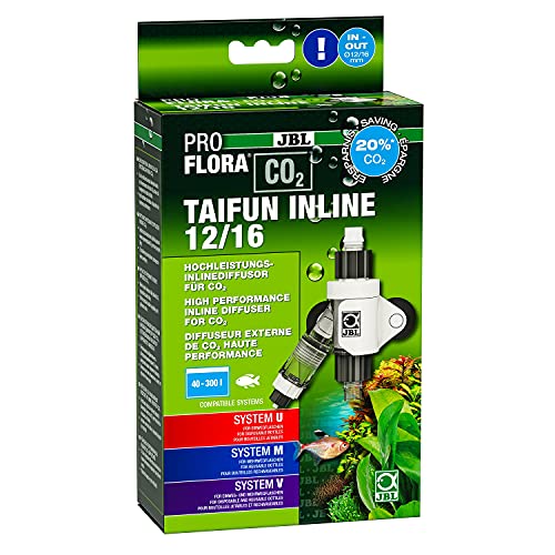 JBL PROFLORA CO2 TAIFUN INLINE 12/16, CO2-Diffusor, Integrierter Blasenzähler und Rücklaufsicherung, Für 40 - 300 l Aquarien von JBL