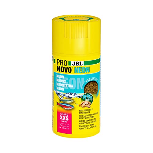 JBL PRONOVO NEON GRANO, Fischfutter-Granulat, Klickdosierer, Größe XXS,100 ml von JBL